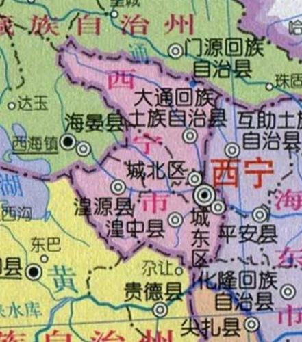 旅游中国地图揽胜-青海西宁